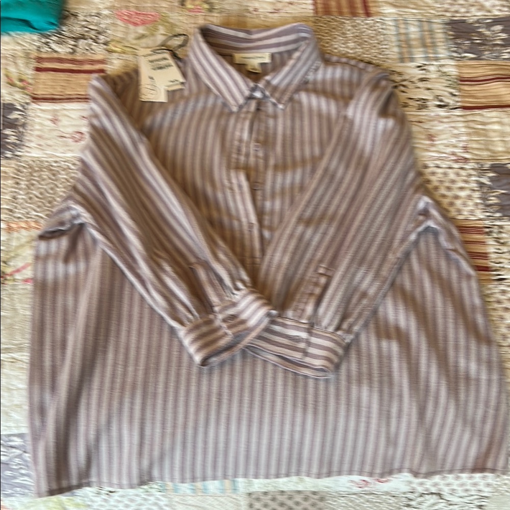 Treasure & Bond Striped Button-Up Shirt Size Large